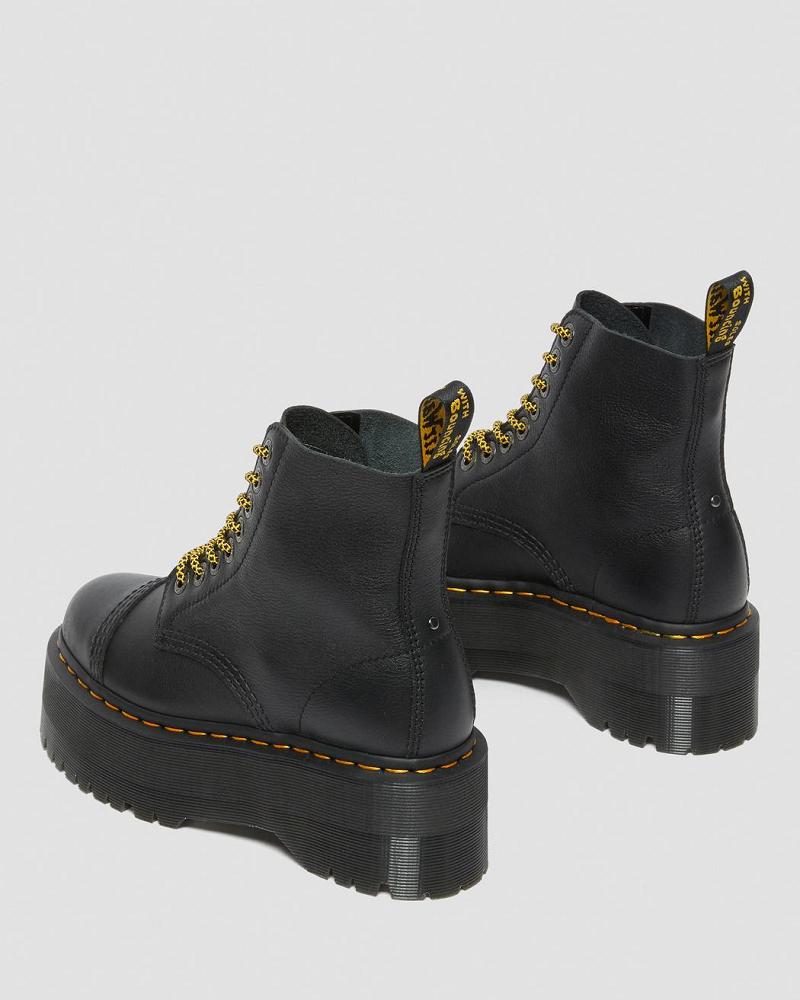 Botas Plataforma Dr Martens Sinclair Max Pisa Cuero Mujer Negros | MX 526UZG